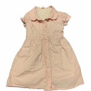 Old Navy Button Up Shirt Dress Pink Check 18-24M